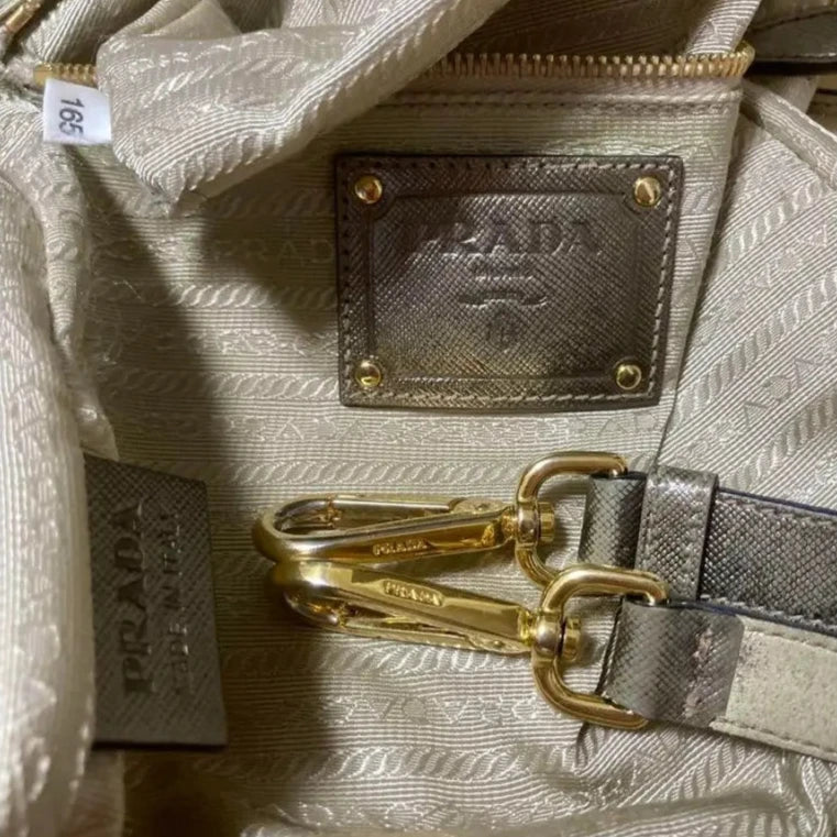 Prada Bibliothèque Leather Handbag